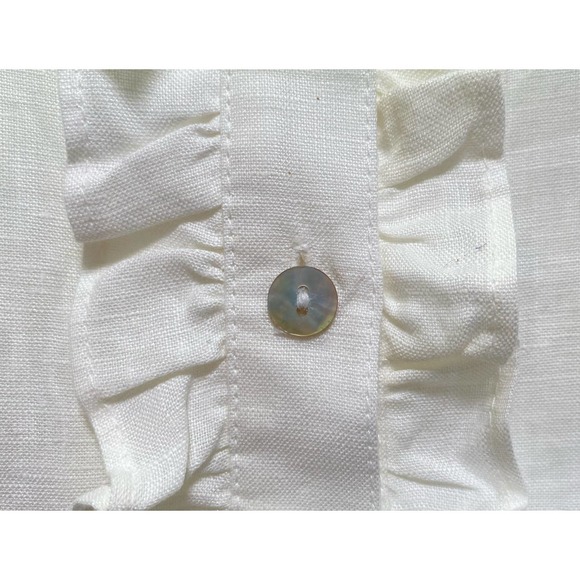 NWT Richard Malcolm Irish Linen Sleeveless Ruffled Blouse S L - Picture 4 of 11